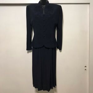 Karin Stevens vintage beaded and embroidered ‘90’s dress size 8, shoulder pads